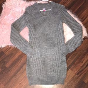 Knitted Grey Sweater Dress